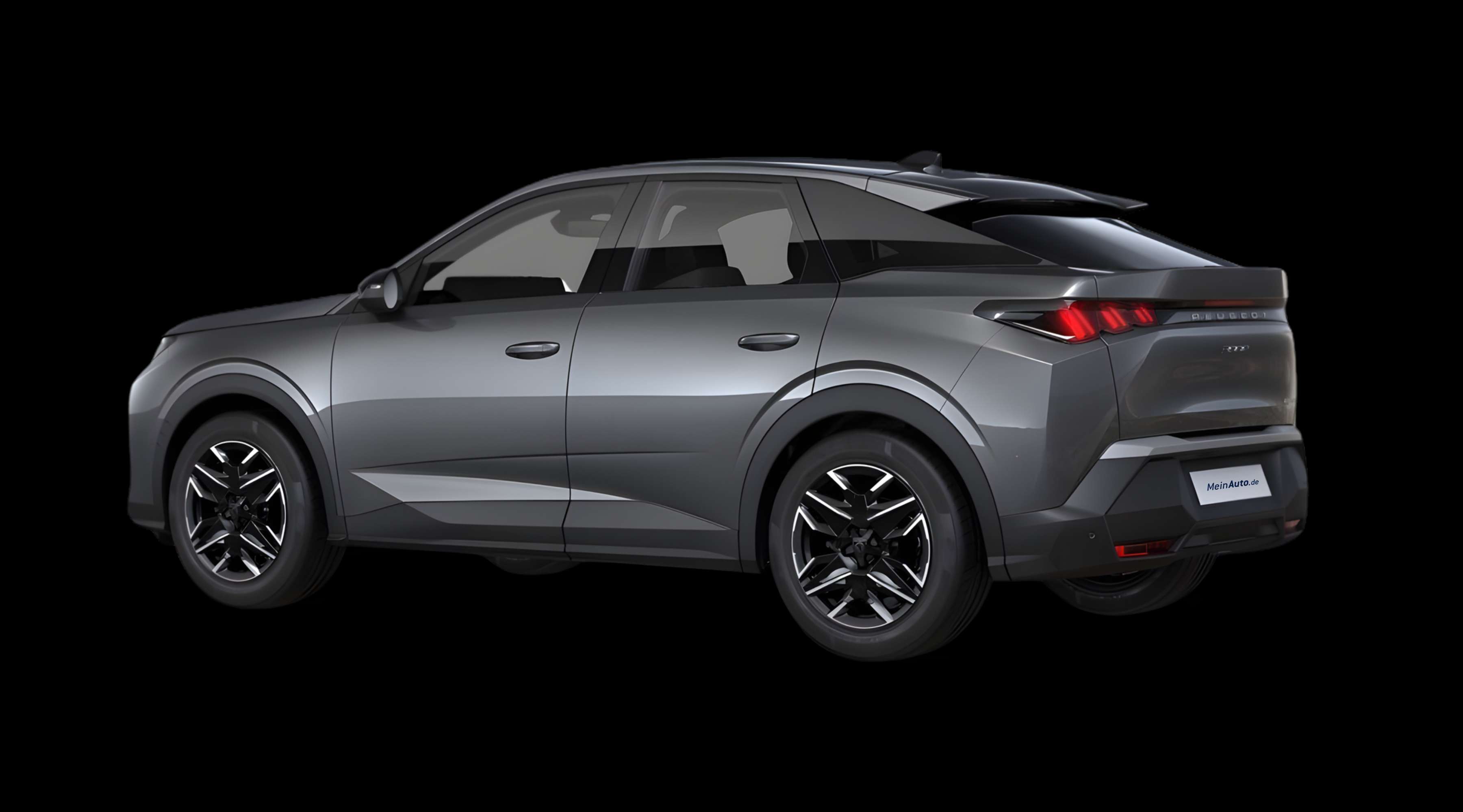 Schräge Heckansicht eines Peugeot 3008, freigestellt