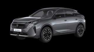 Schräge Frontansicht auf einen Peugeot 3008 Allure, freigestellt