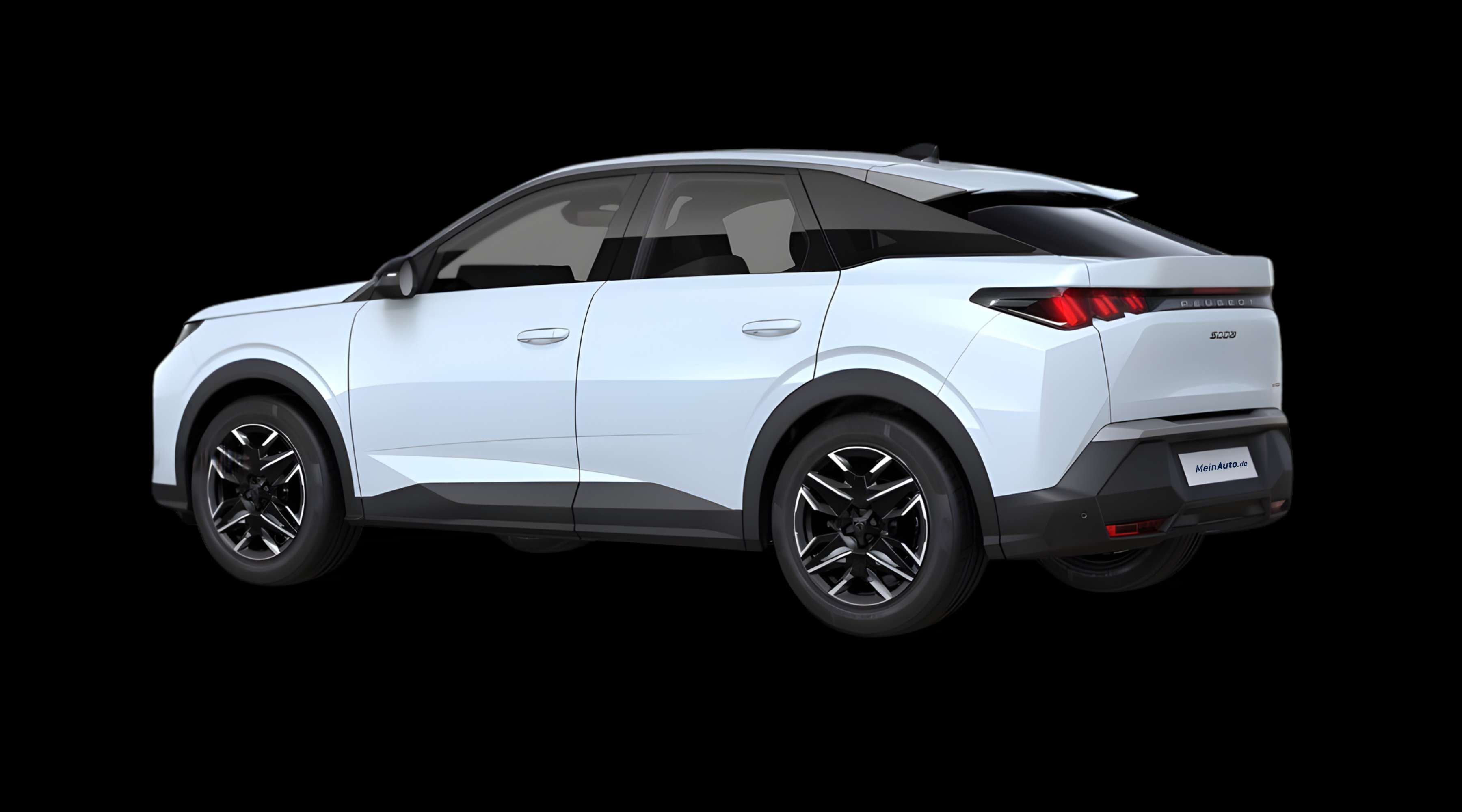 Schräge Heckansicht eines Peugeot 3008, freigestellt