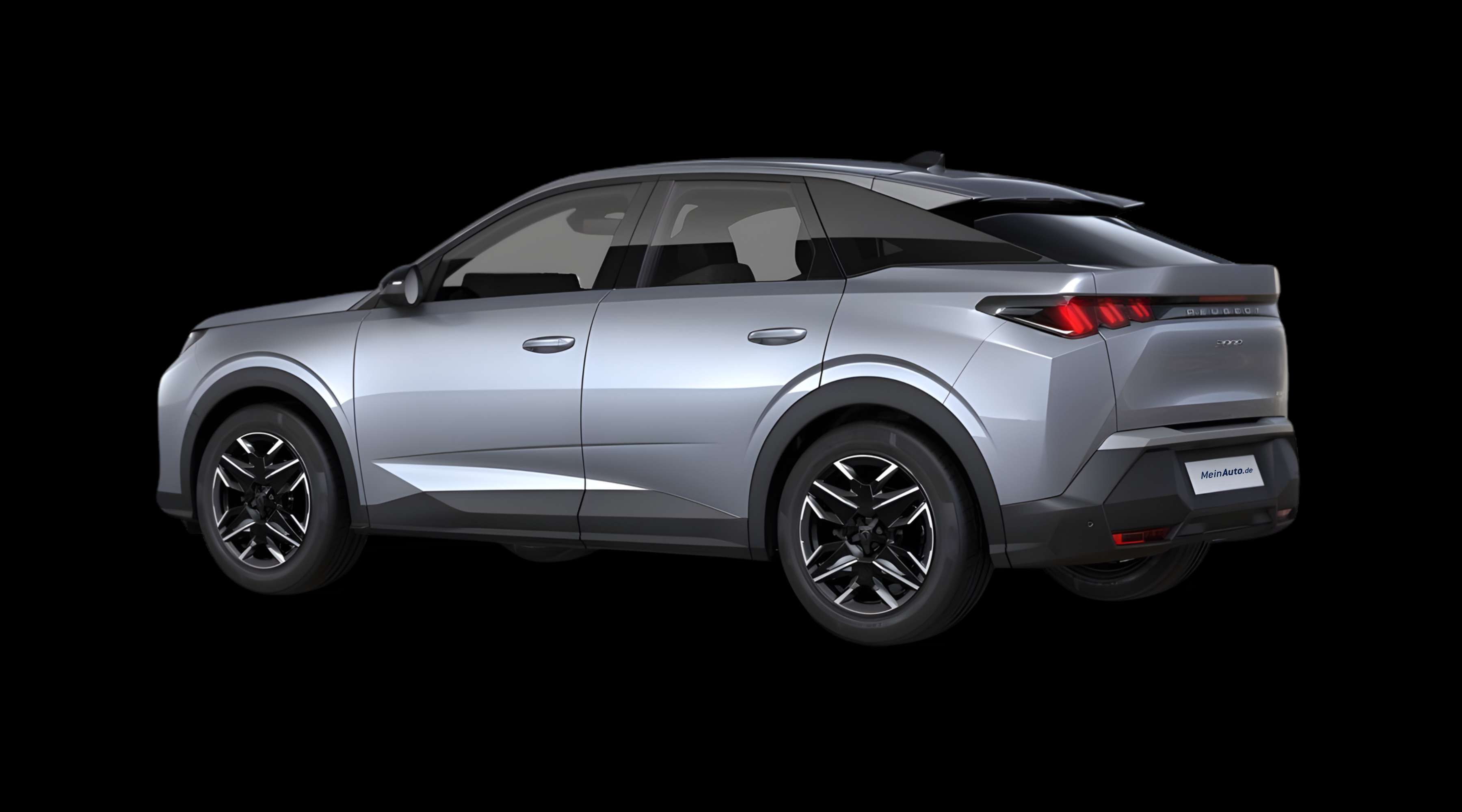 Schräge Heckansicht eines Peugeot 3008, freigestellt