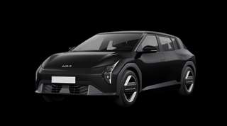 Schräge Frontansicht auf einen Kia EV4 Air, freigestellt