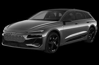 Schräge Frontansicht auf einen Audi A6 e-tron , freigestellt