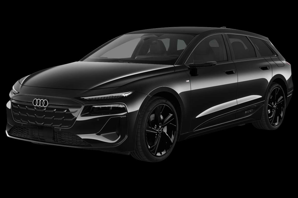 Schräge Frontansicht eines Audi A6 e-tron, freigestellt