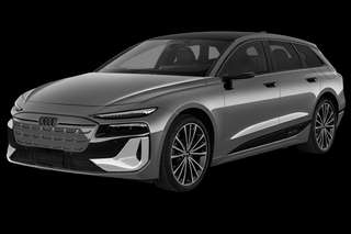 Schräge Frontansicht auf einen Audi S6 e-tron , freigestellt