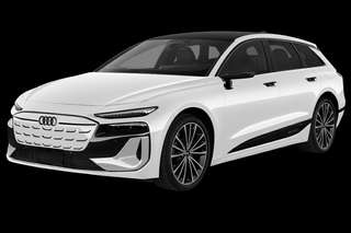 Schräge Frontansicht auf einen Audi S6 e-tron , freigestellt