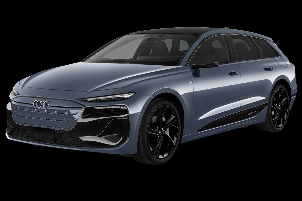 Schräge Frontansicht eines Audi A6 e-tron, freigestellt