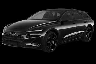 Schräge Frontansicht auf einen Audi A6 e-tron , freigestellt