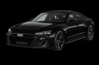 Schräge Frontansicht auf einen Audi e-tron GT , freigestellt