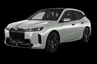 Schräge Frontansicht auf einen BMW iX , freigestellt