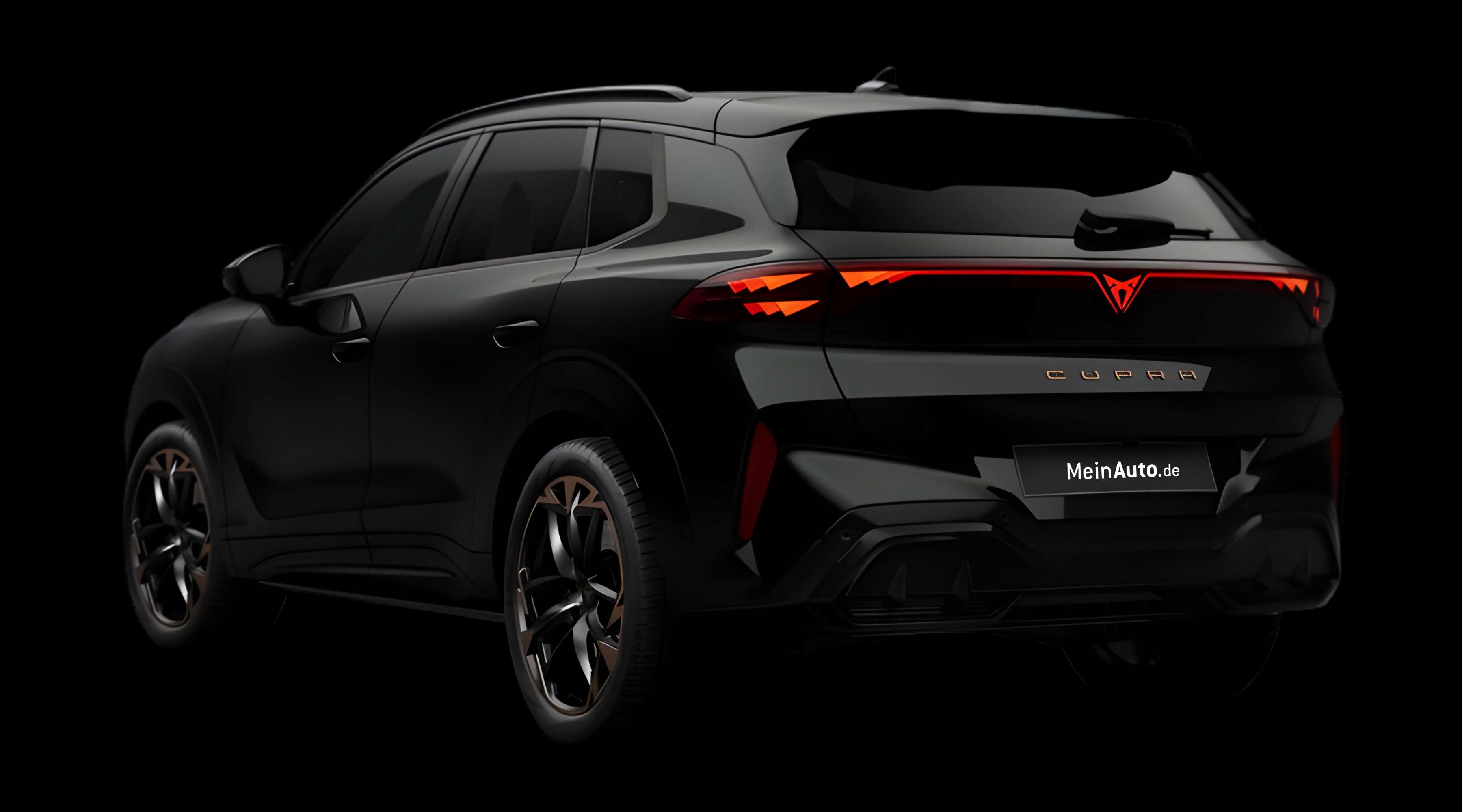 Schräge Heckansicht eines CUPRA Terramar, freigestellt