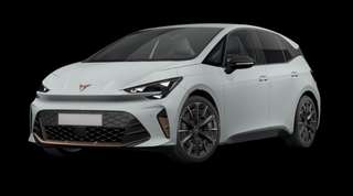 Schräge Frontansicht auf einen CUPRA Born VZ, freigestellt