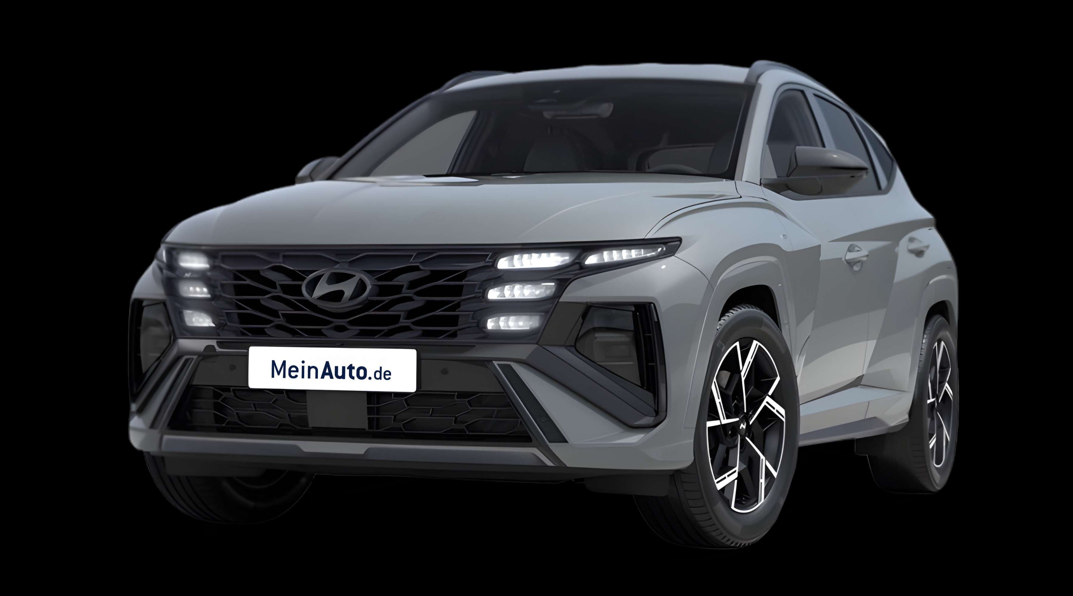 Schräge Frontansicht eines Hyundai Tucson, freigestellt