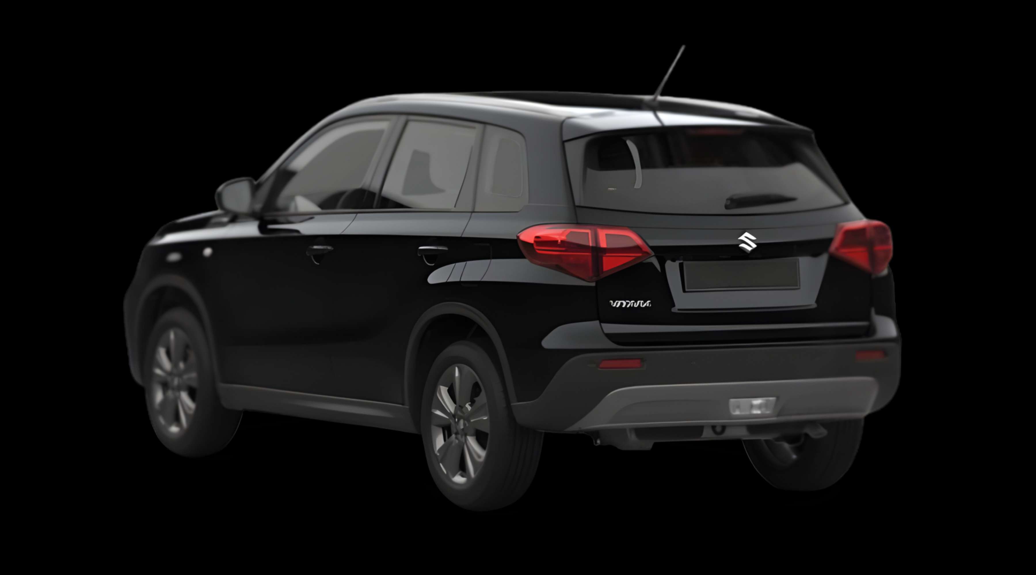 Schräge Heckansicht eines Suzuki Vitara, freigestellt