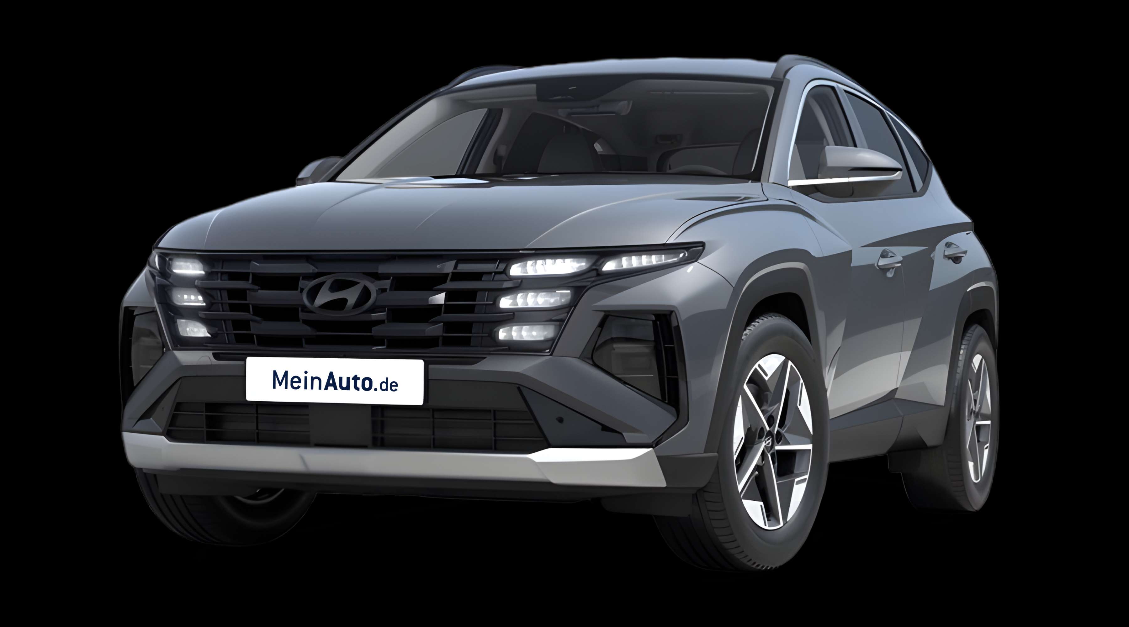 Schräge Frontansicht eines Hyundai Tucson, freigestellt