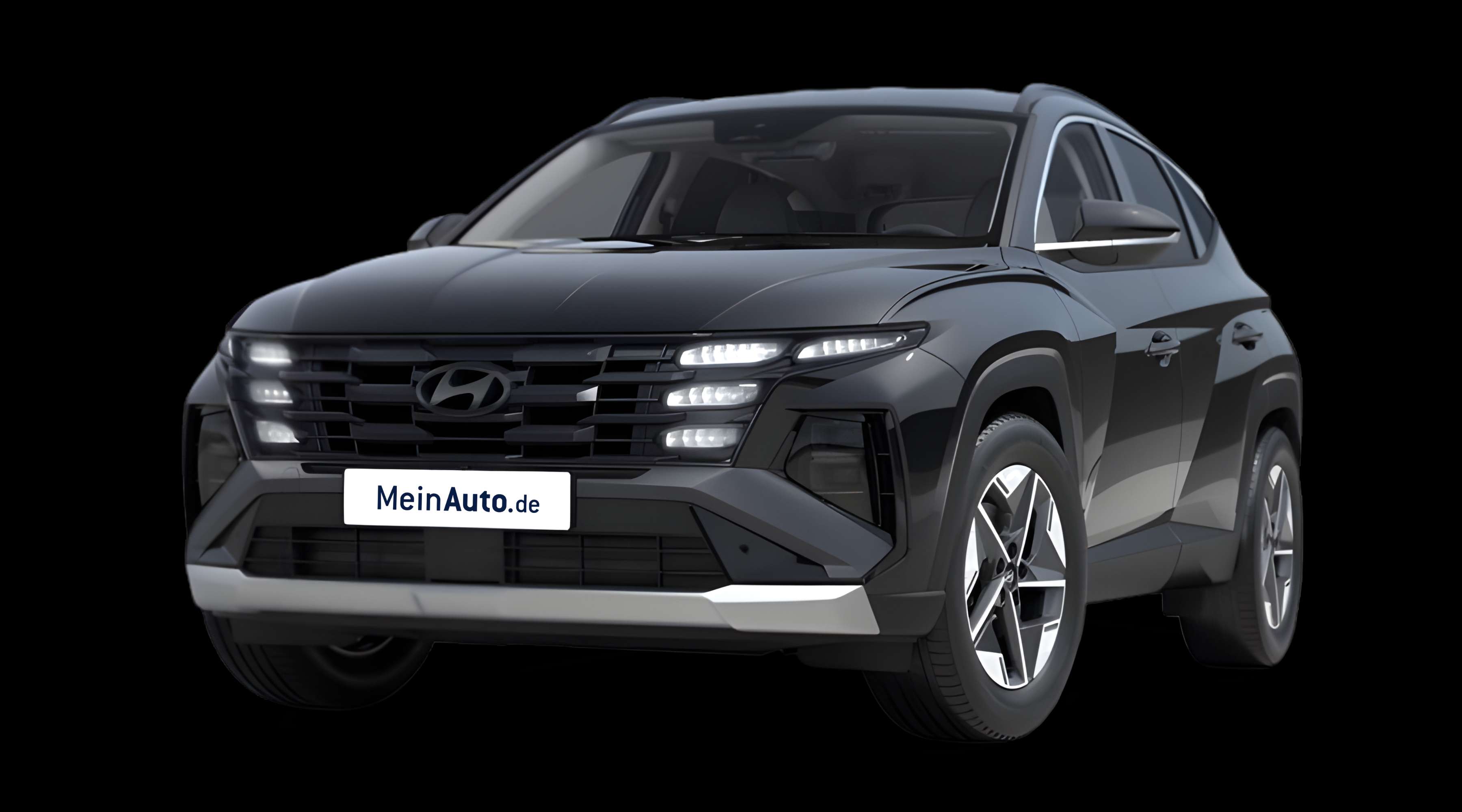 Schräge Frontansicht eines Hyundai Tucson, freigestellt