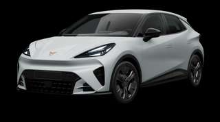 Schräge Frontansicht auf einen CUPRA Raval Dynamic, freigestellt