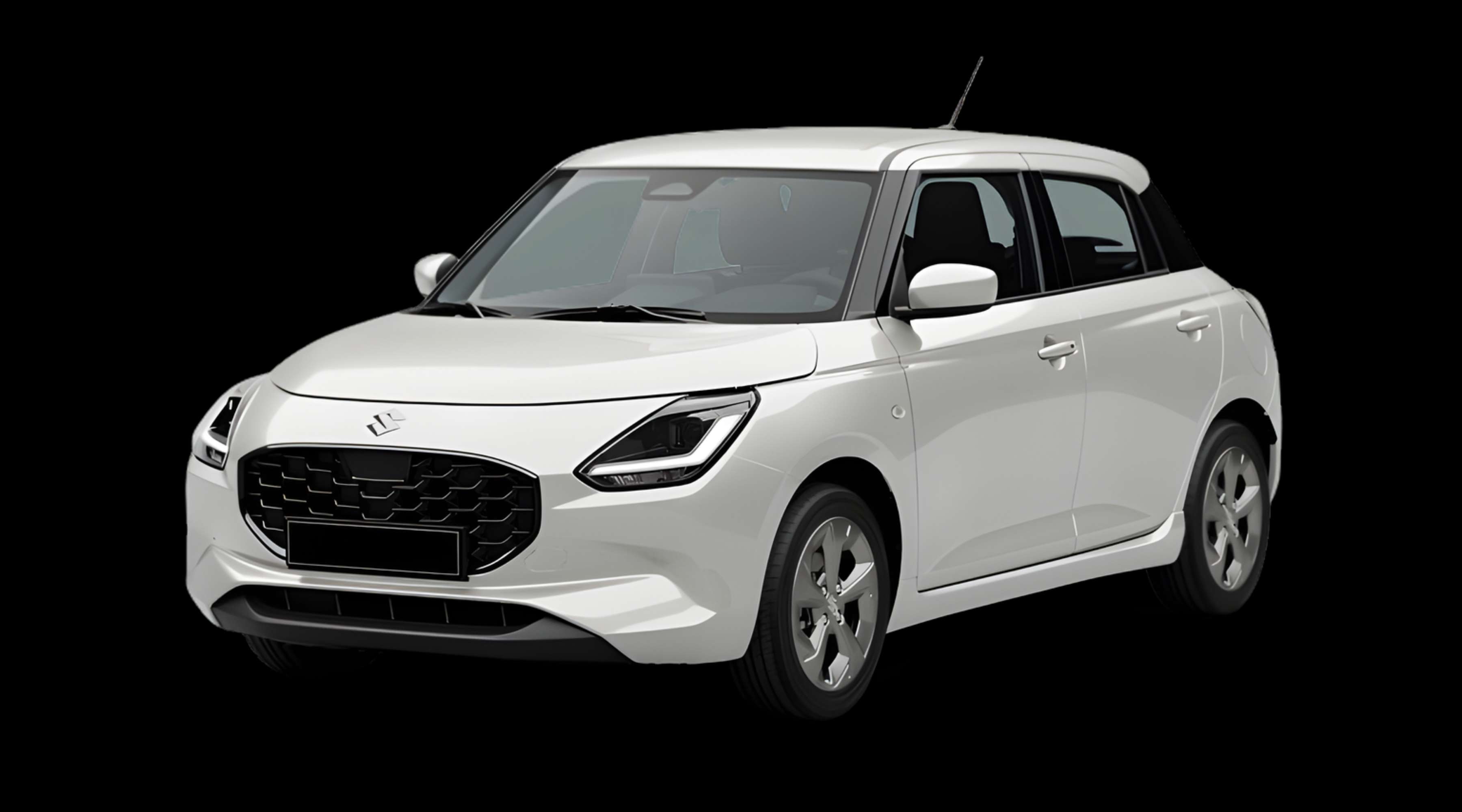 Schräge Frontansicht eines Suzuki Swift, freigestellt