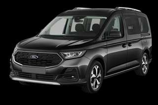 Schräge Frontansicht auf einen Ford Tourneo Connect Titanium, freigestellt