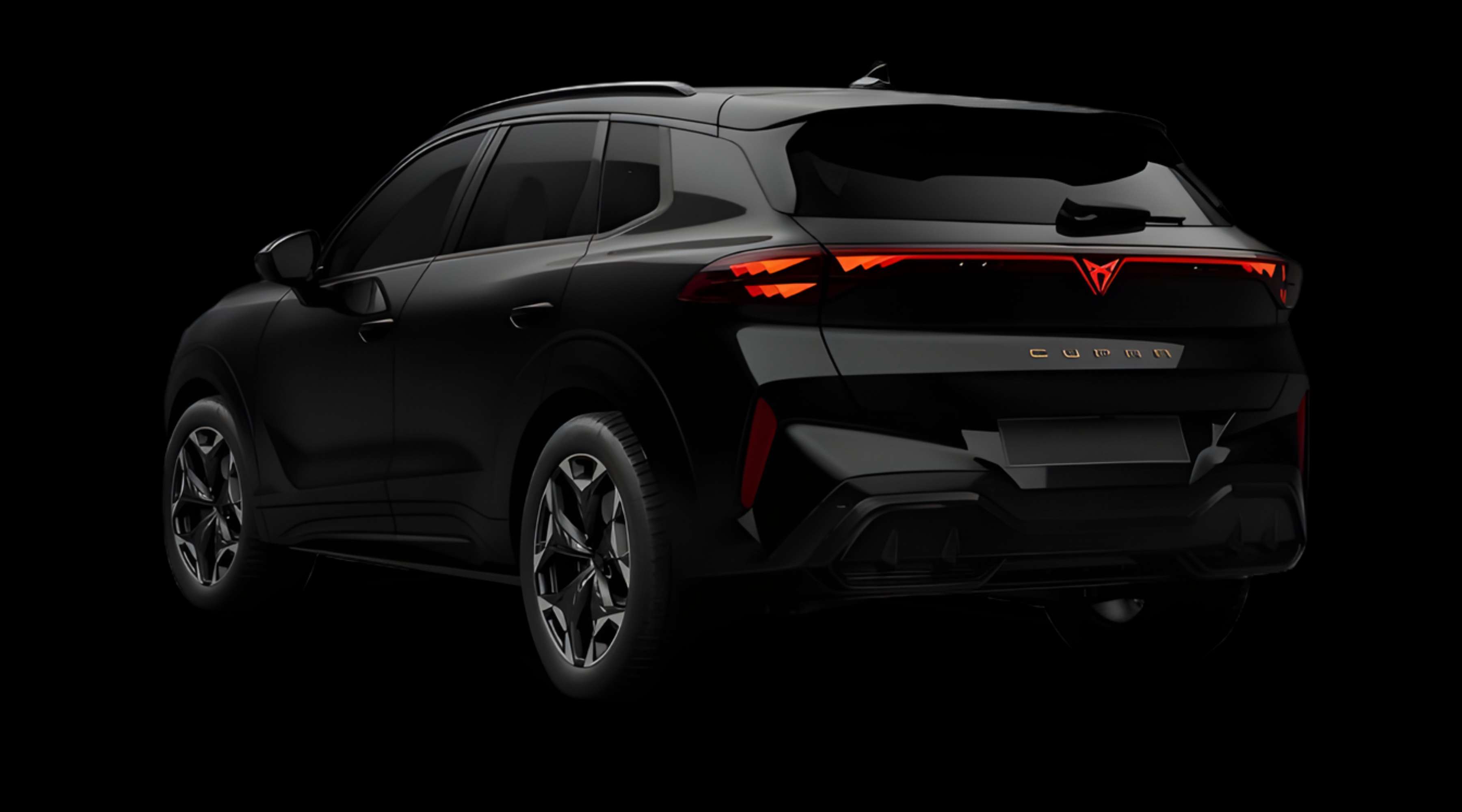 Schräge Heckansicht eines CUPRA Terramar, freigestellt