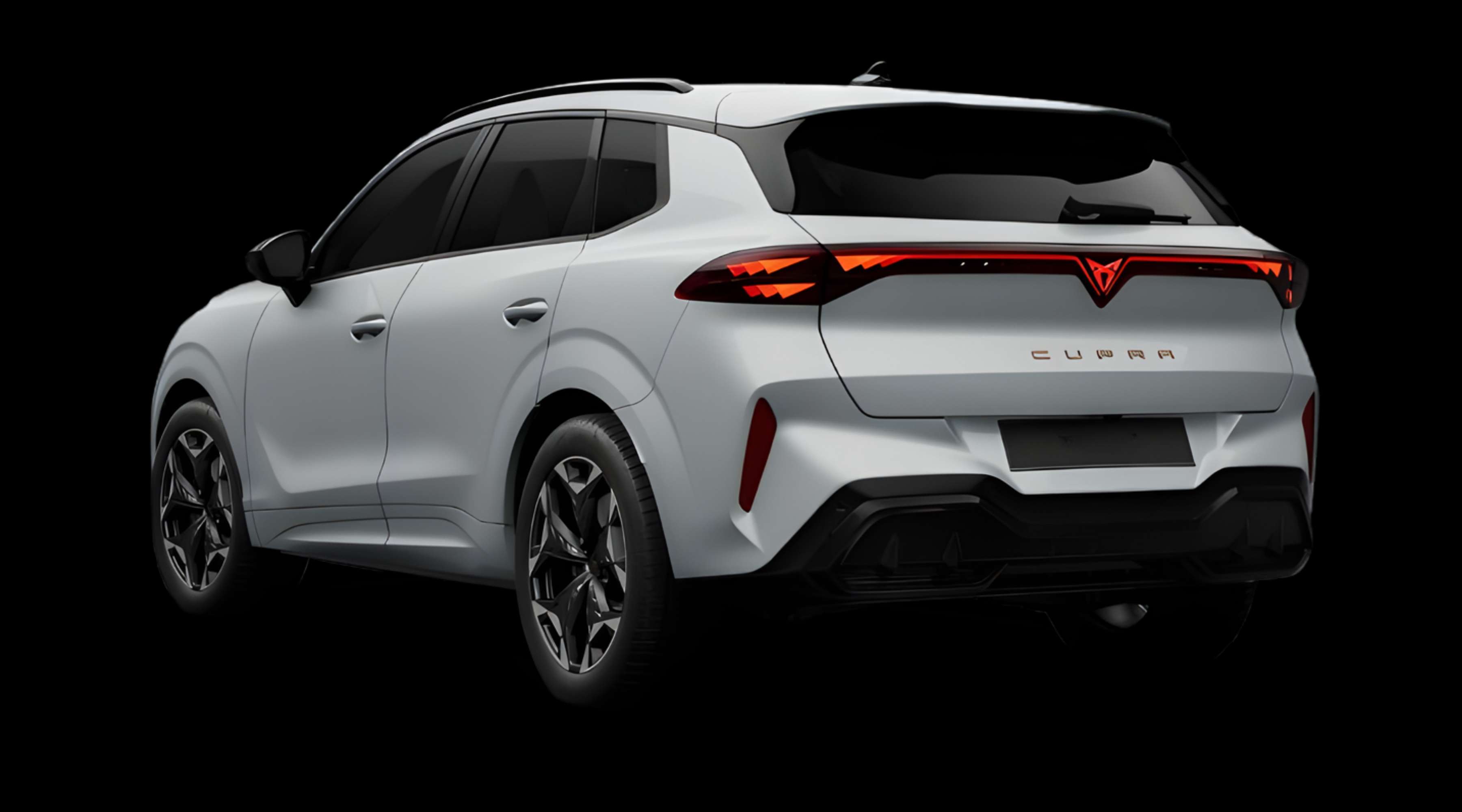 Schräge Heckansicht eines CUPRA Terramar, freigestellt