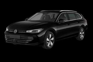 Schräge Frontansicht auf einen Volkswagen Passat Business, freigestellt