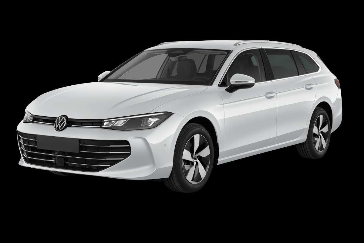 Schräge Frontansicht eines Volkswagen Passat, freigestellt