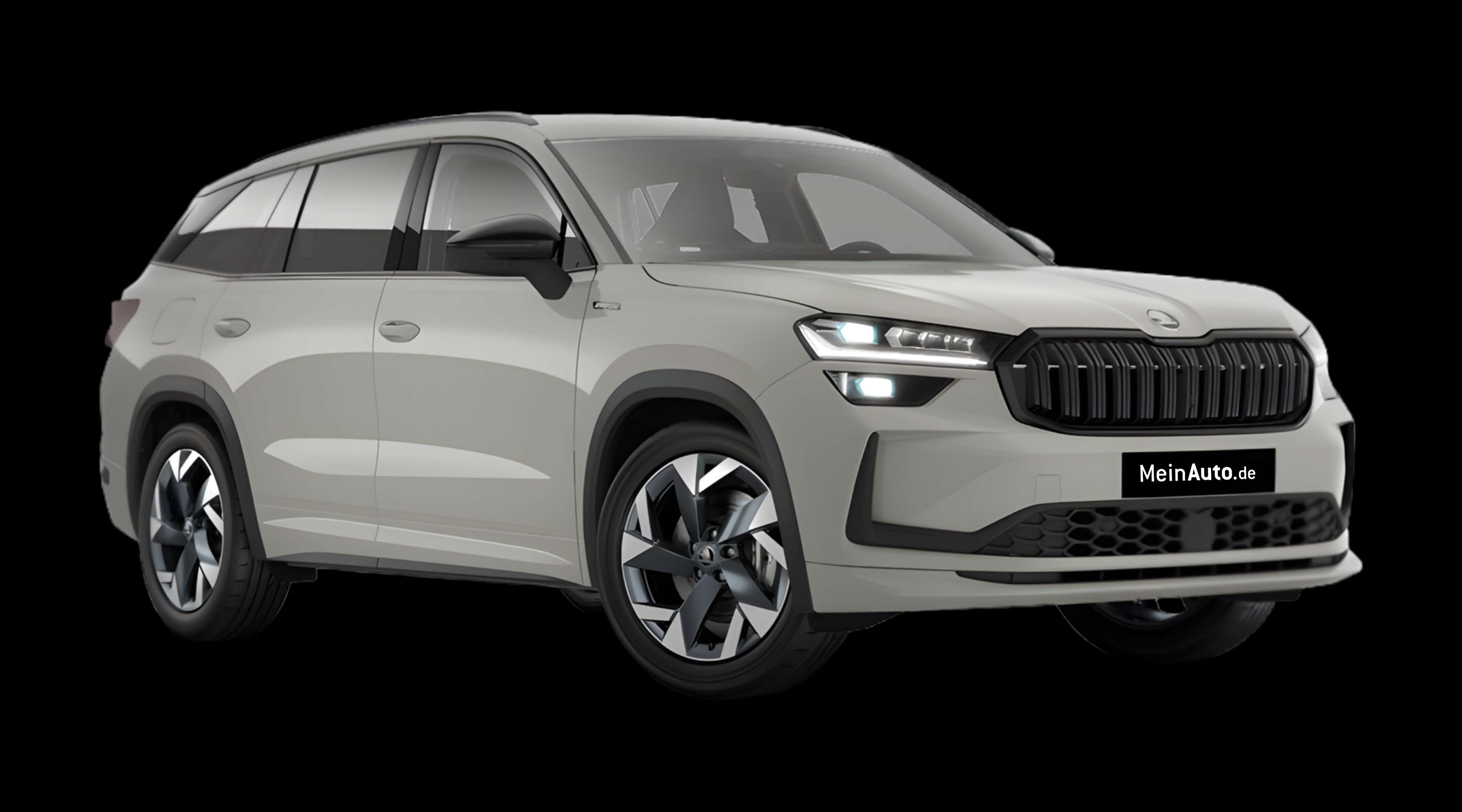 Schräge Frontansicht eines Skoda Kodiaq, freigestellt