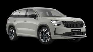 Schräge Frontansicht auf einen Skoda Kodiaq Sportline, freigestellt