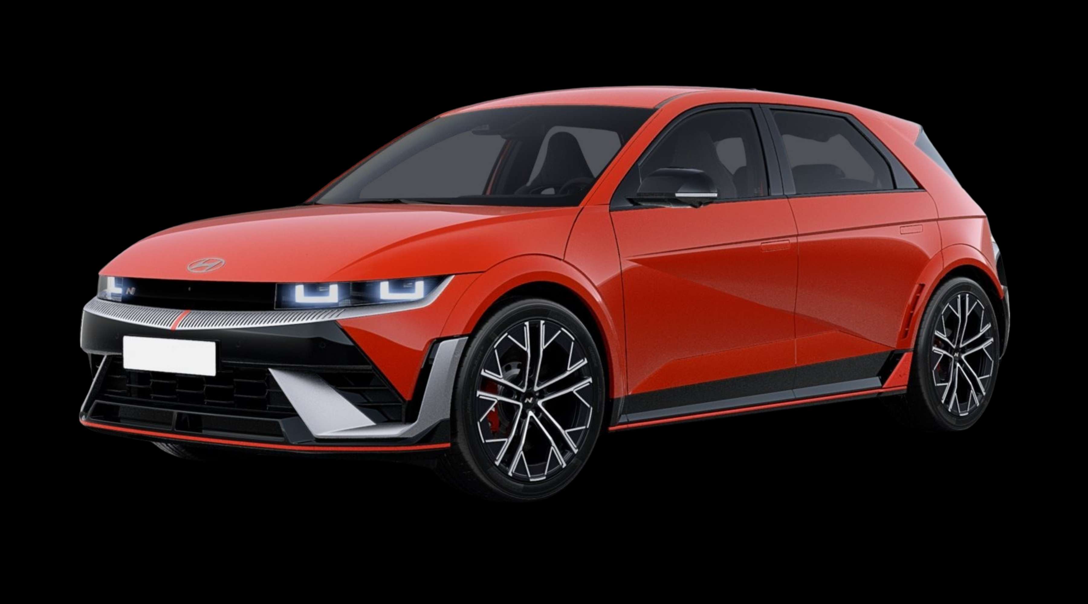 Schräge Frontansicht eines Hyundai IONIQ 5, freigestellt