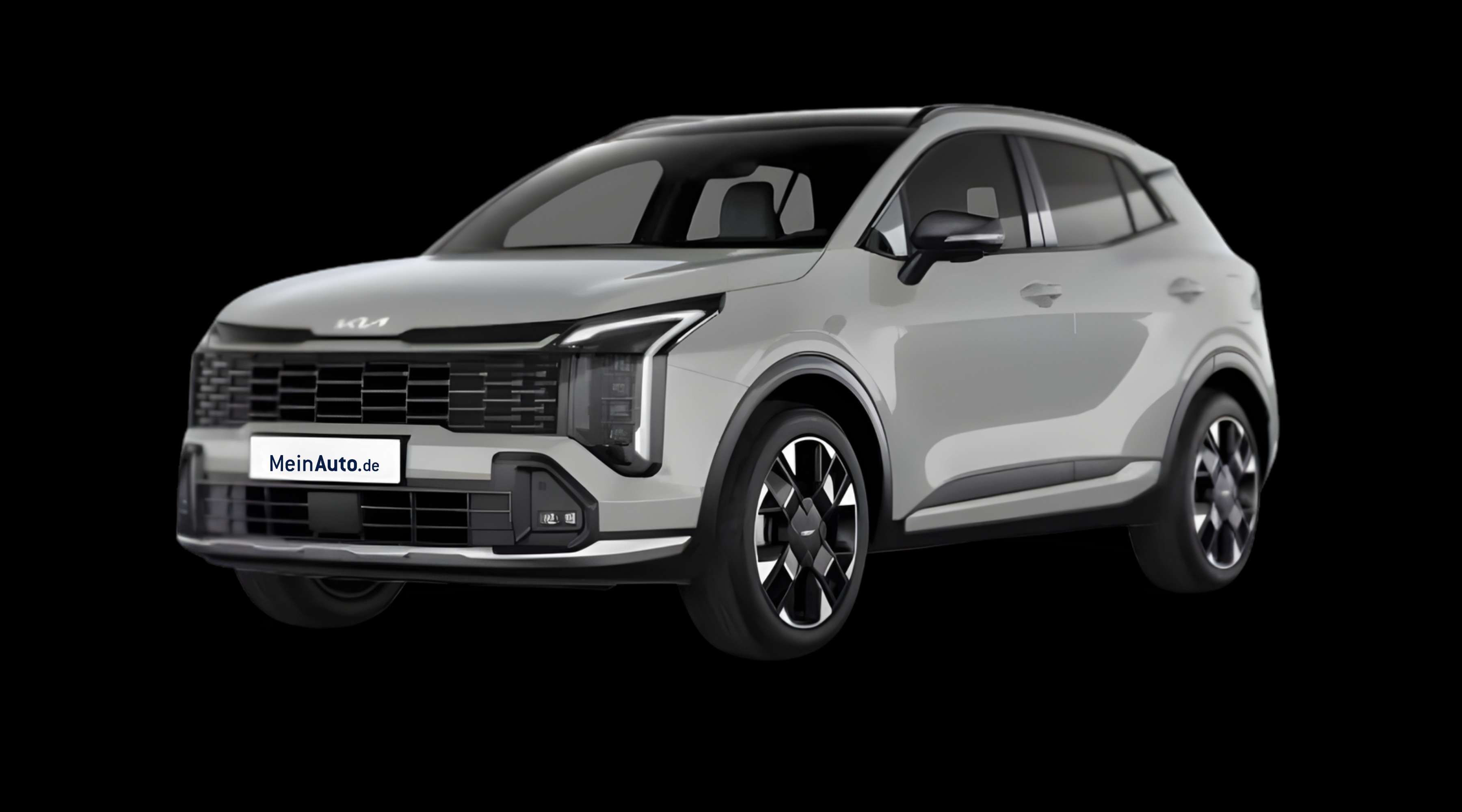 Schräge Frontansicht eines Kia Sportage, freigestellt