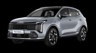 Schräge Frontansicht auf einen Kia Sportage GT-Line, freigestellt