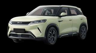 Schräge Frontansicht auf einen BYD Atto 2 Comfort, freigestellt