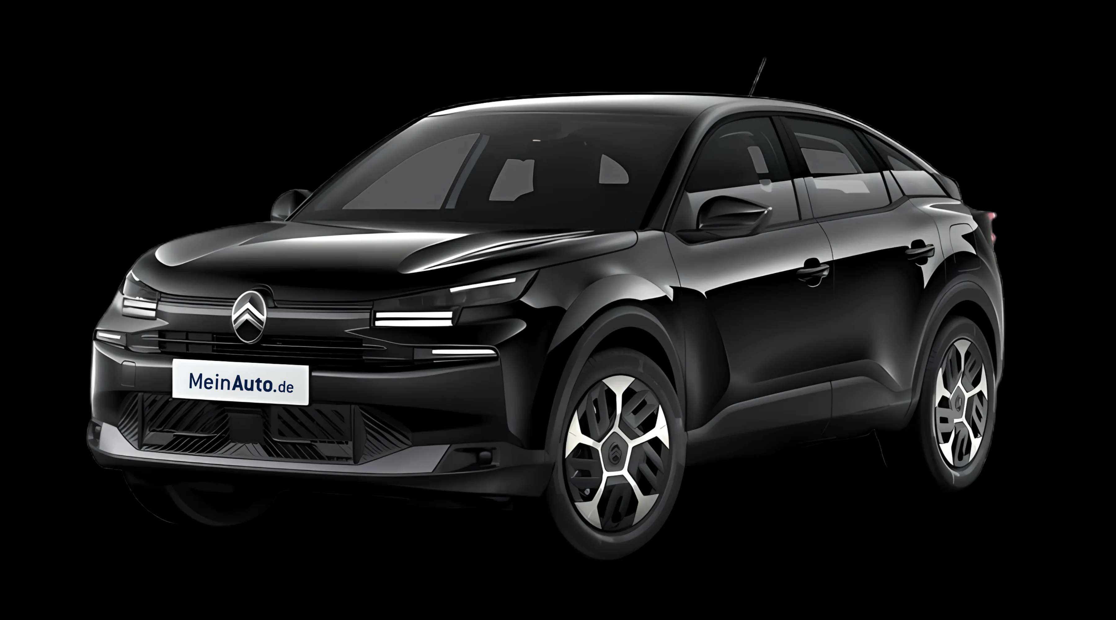 Schräge Frontansicht eines Citroën C4, freigestellt