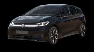 Schräge Frontansicht auf einen Volkswagen ID.3 Neo Style, freigestellt