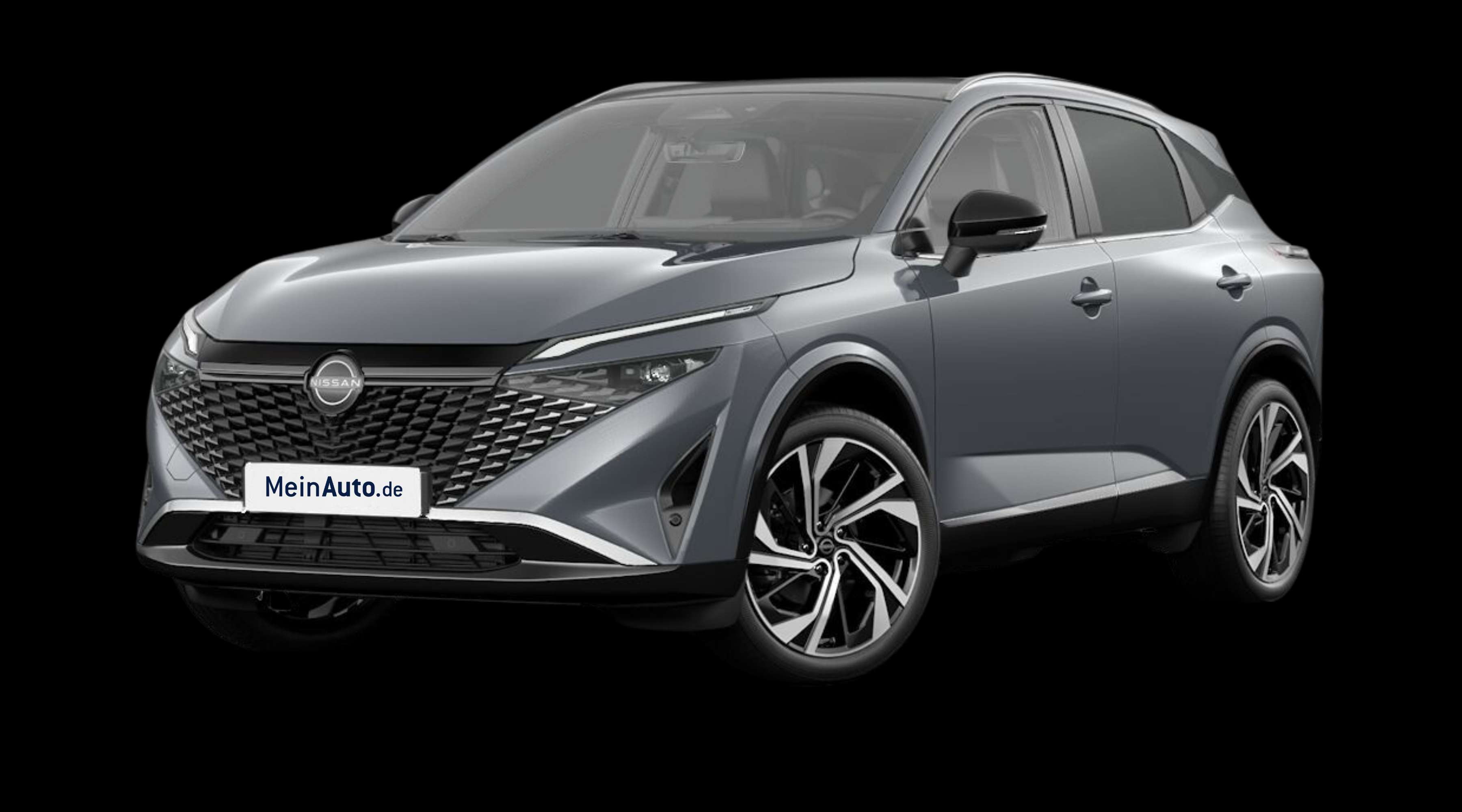 Schräge Frontansicht eines Nissan Qashqai, freigestellt