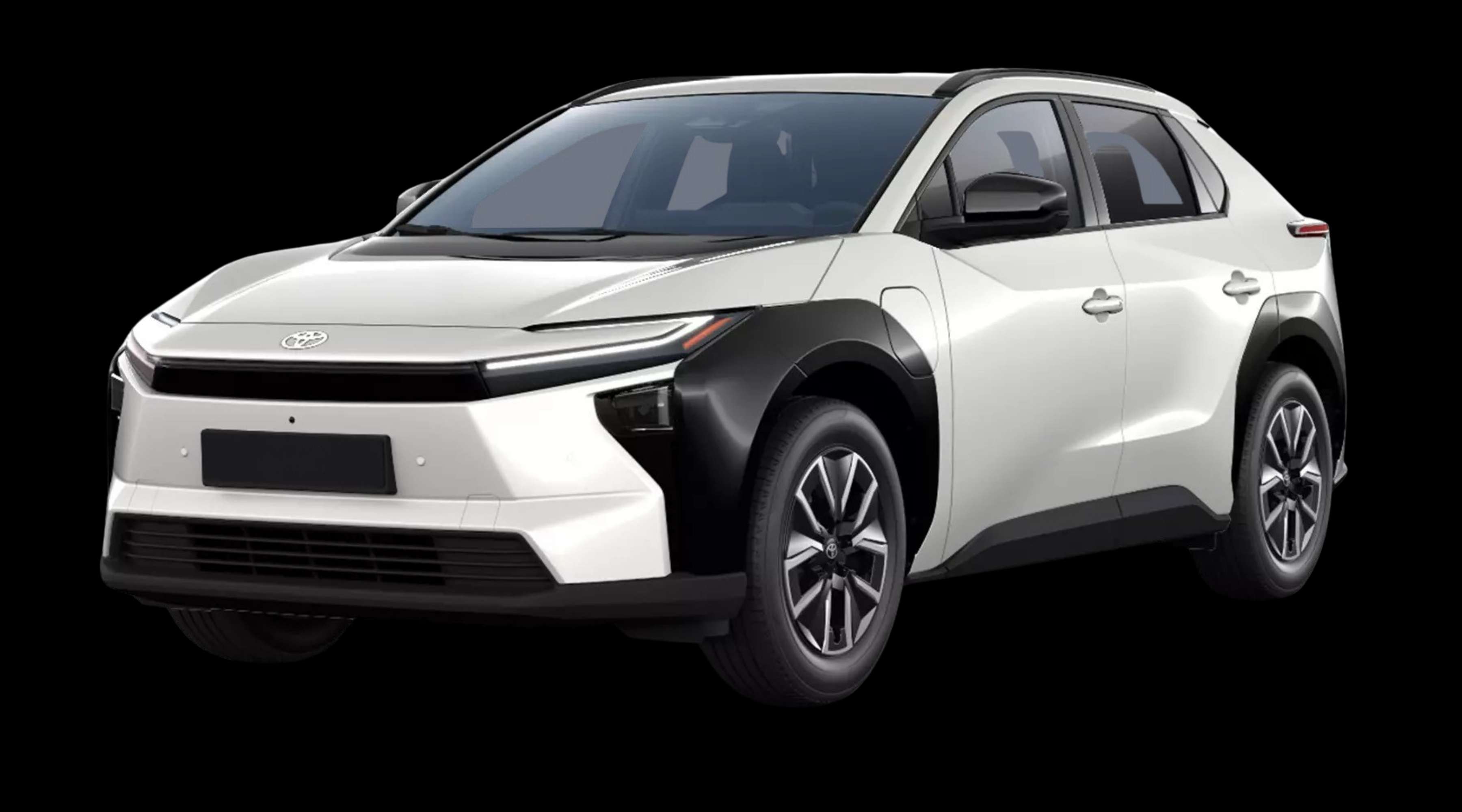 Schräge Frontansicht eines Toyota bZ4X Touring, freigestellt