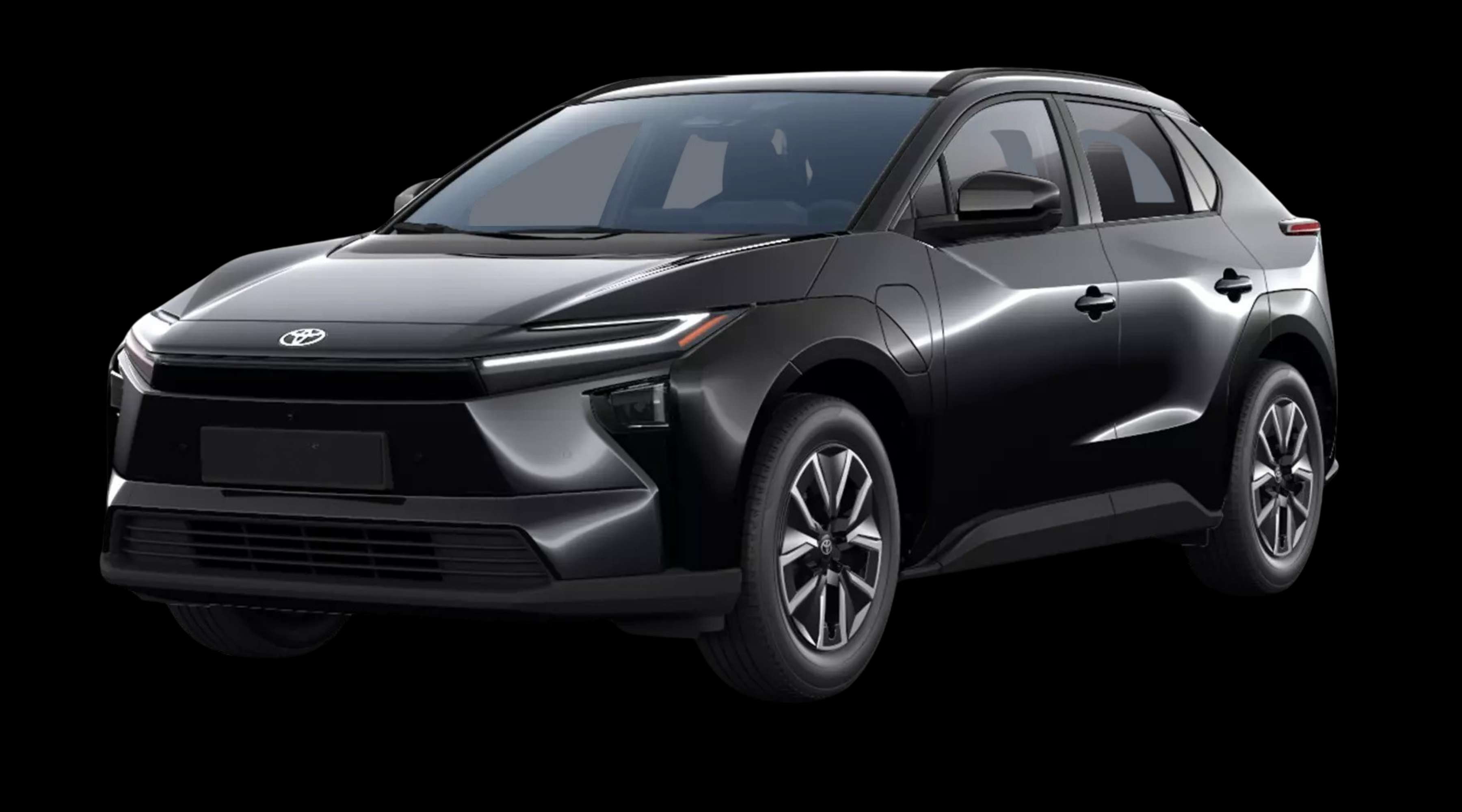 Schräge Frontansicht eines Toyota bZ4X Touring, freigestellt