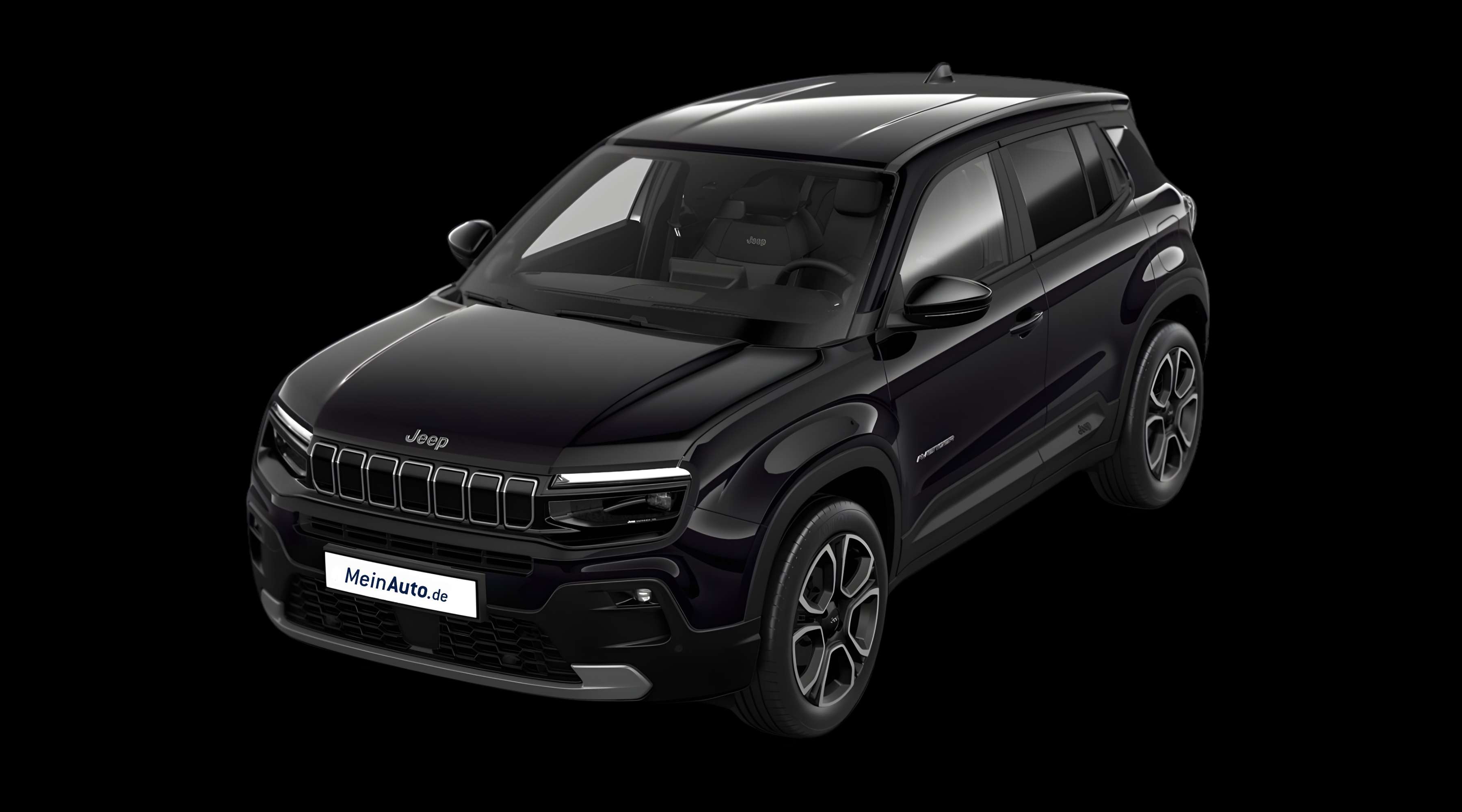 Schräge Frontansicht eines Jeep Avenger, freigestellt