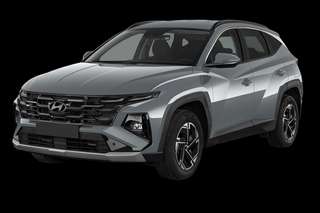 Schräge Frontansicht auf einen Hyundai Tucson N Line, freigestellt