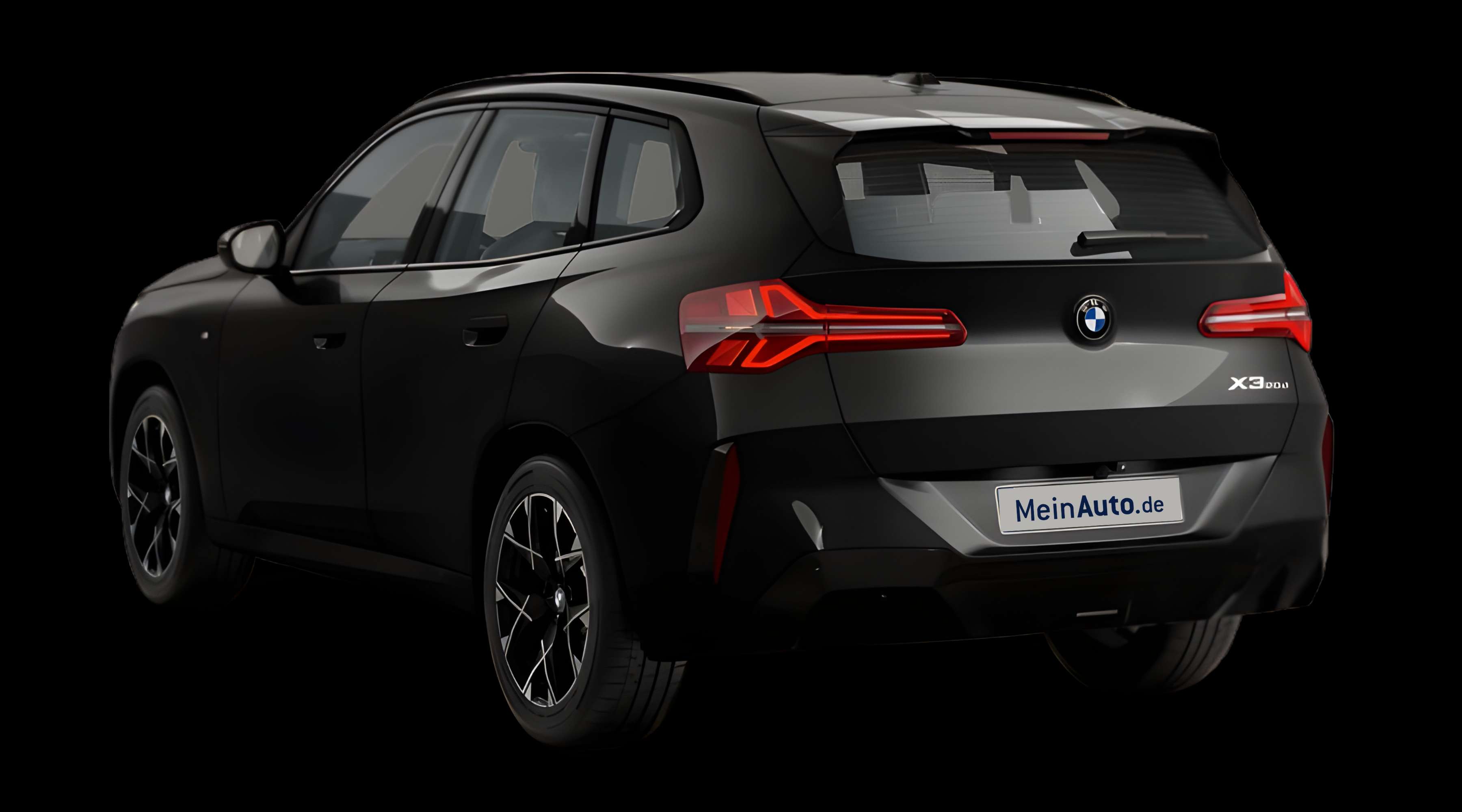Schräge Heckansicht eines BMW X3, freigestellt