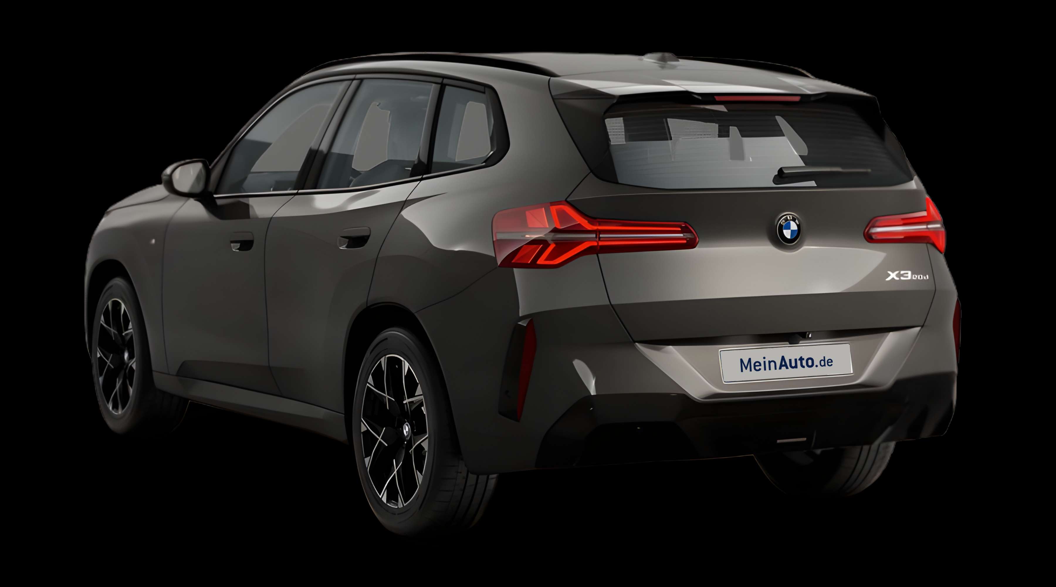 Schräge Heckansicht eines BMW X3, freigestellt