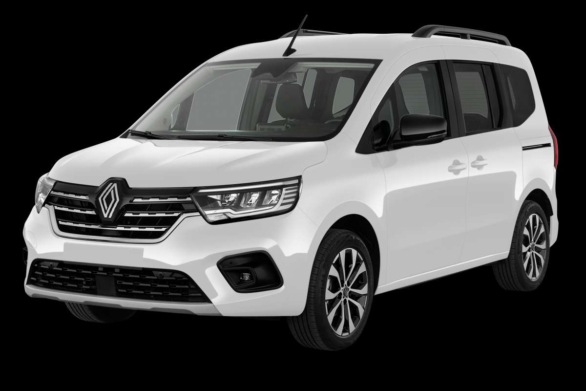 Schräge Frontansicht eines Renault Kangoo, freigestellt