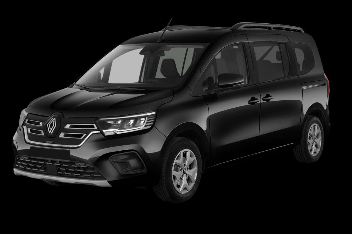 Schräge Frontansicht eines Renault Grand Kangoo, freigestellt