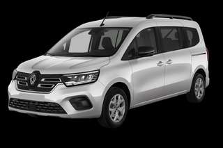 Schräge Frontansicht auf einen Renault Grand Kangoo Techno, freigestellt