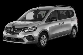 Schräge Frontansicht auf einen Renault Grand Kangoo Techno, freigestellt