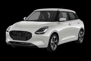 Schräge Frontansicht auf einen Suzuki Swift Comfort+, freigestellt