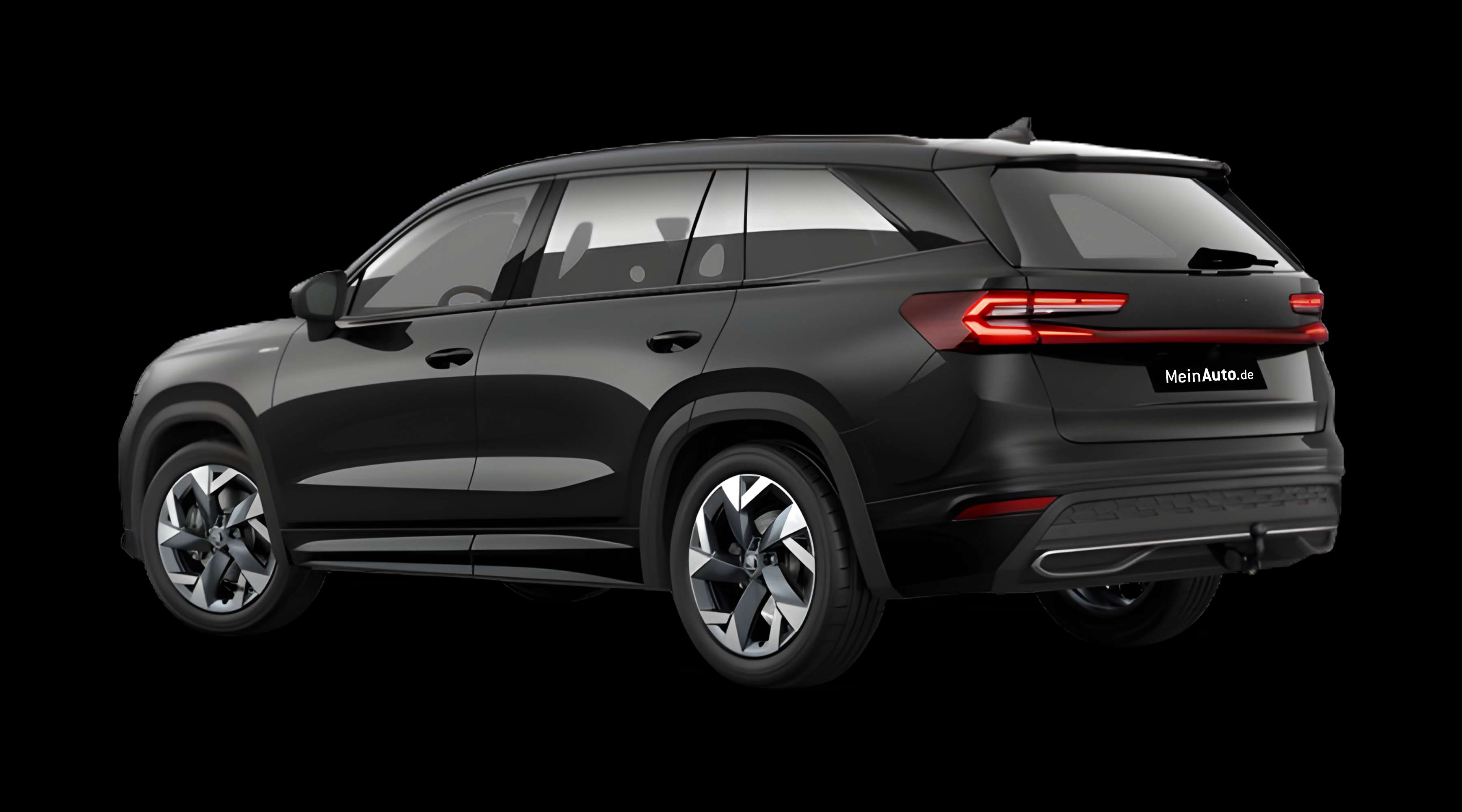 Schräge Heckansicht eines Skoda Kodiaq, freigestellt