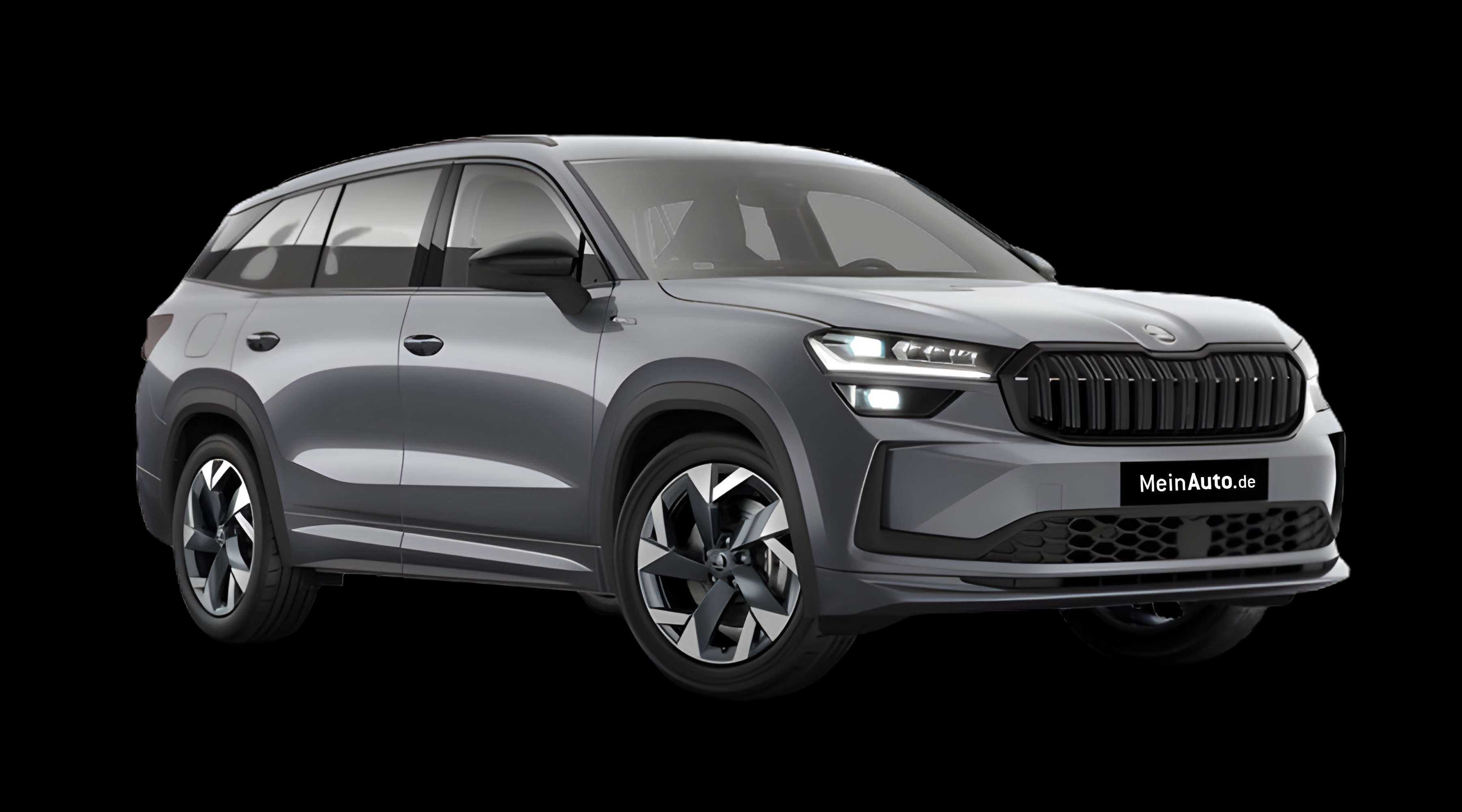 Schräge Frontansicht eines Skoda Kodiaq, freigestellt
