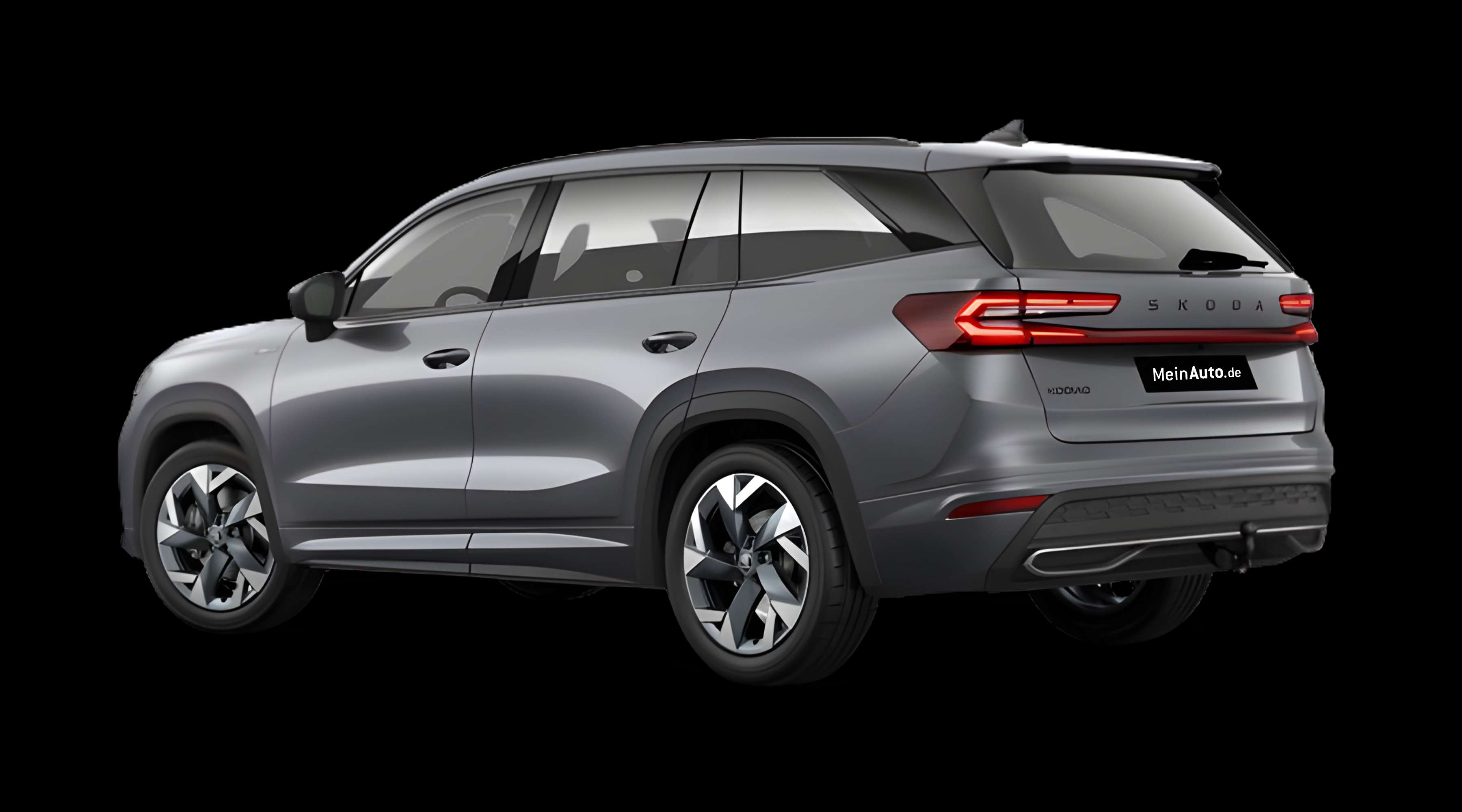 Schräge Heckansicht eines Skoda Kodiaq, freigestellt