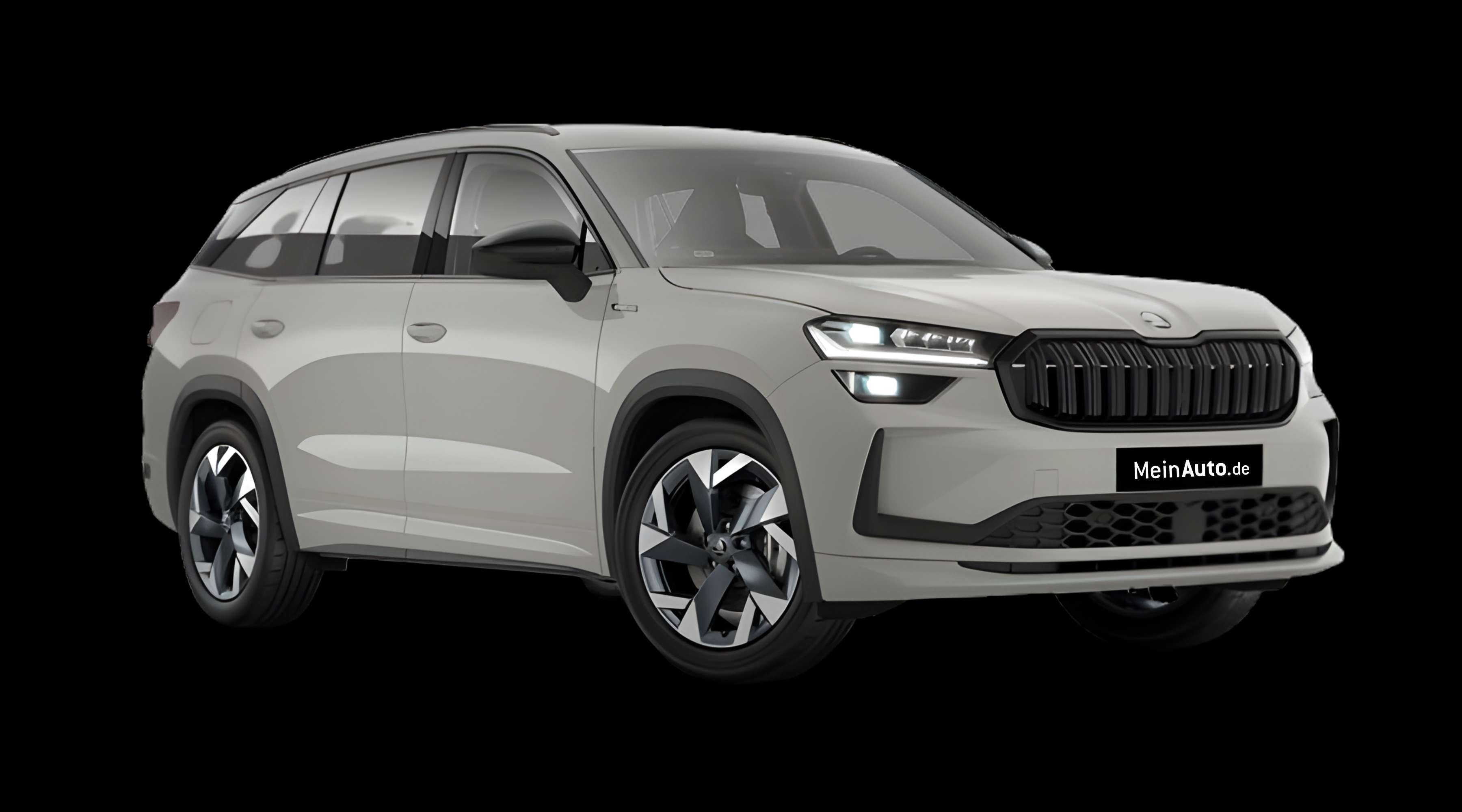Schräge Frontansicht eines Skoda Kodiaq, freigestellt